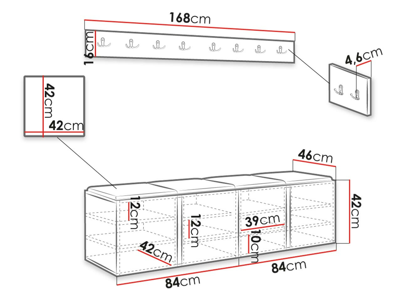 Gangmeubelset Hartford 276 (Grafiet)
