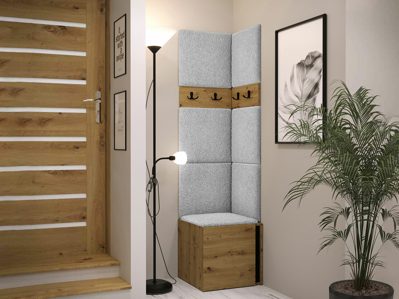 Gangmeubelset Hartford 347 (Artisan eiken + Zwart)