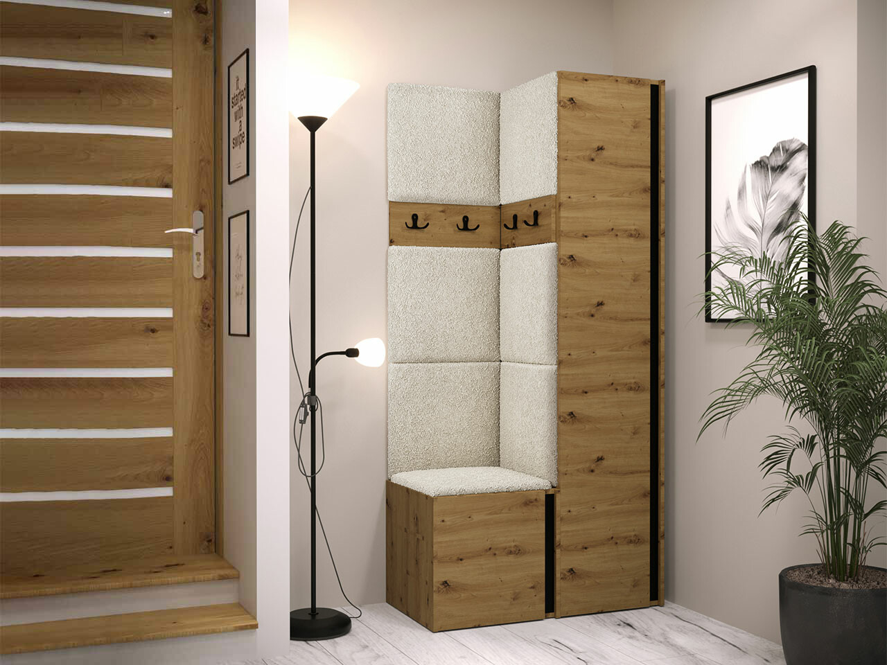 Gangmeubelset Hartford 348 (Artisan eiken + Zwart)