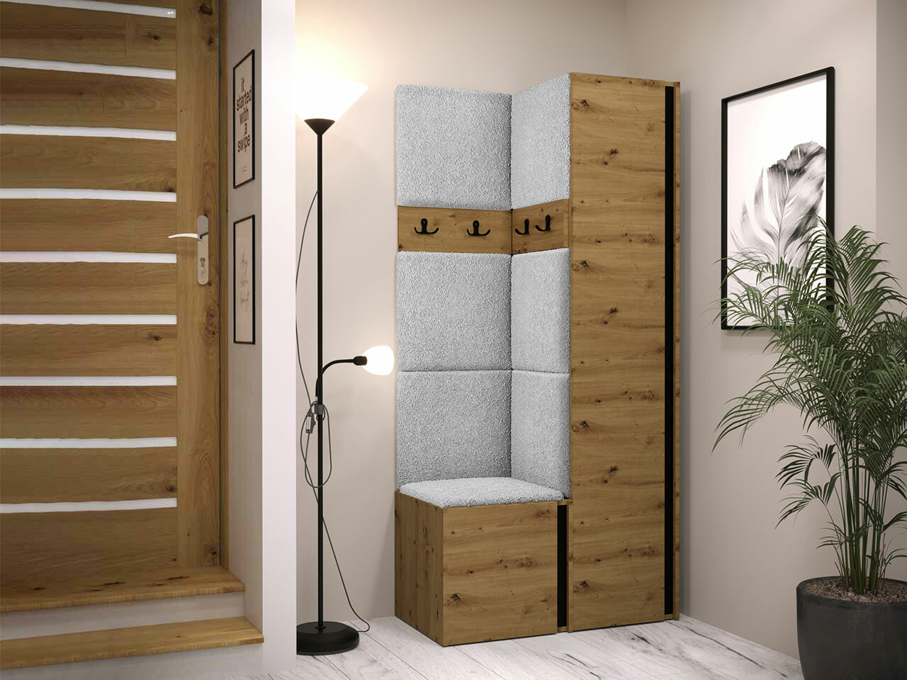 Gangmeubelset Hartford 348 (Artisan eiken + Zwart)