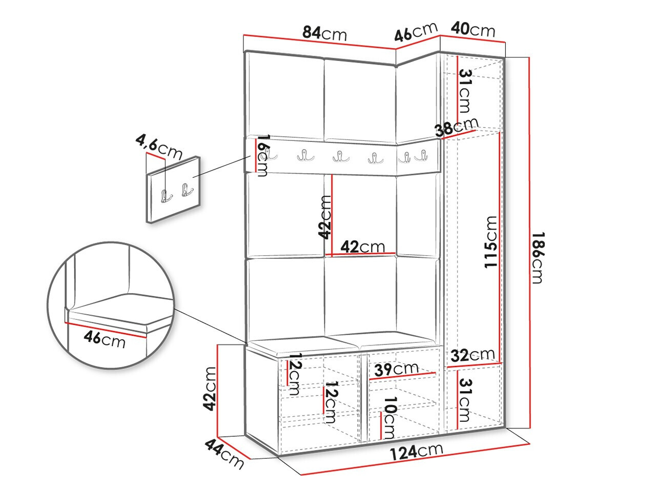 Gangmeubelset Hartford 471 (Grafiet)