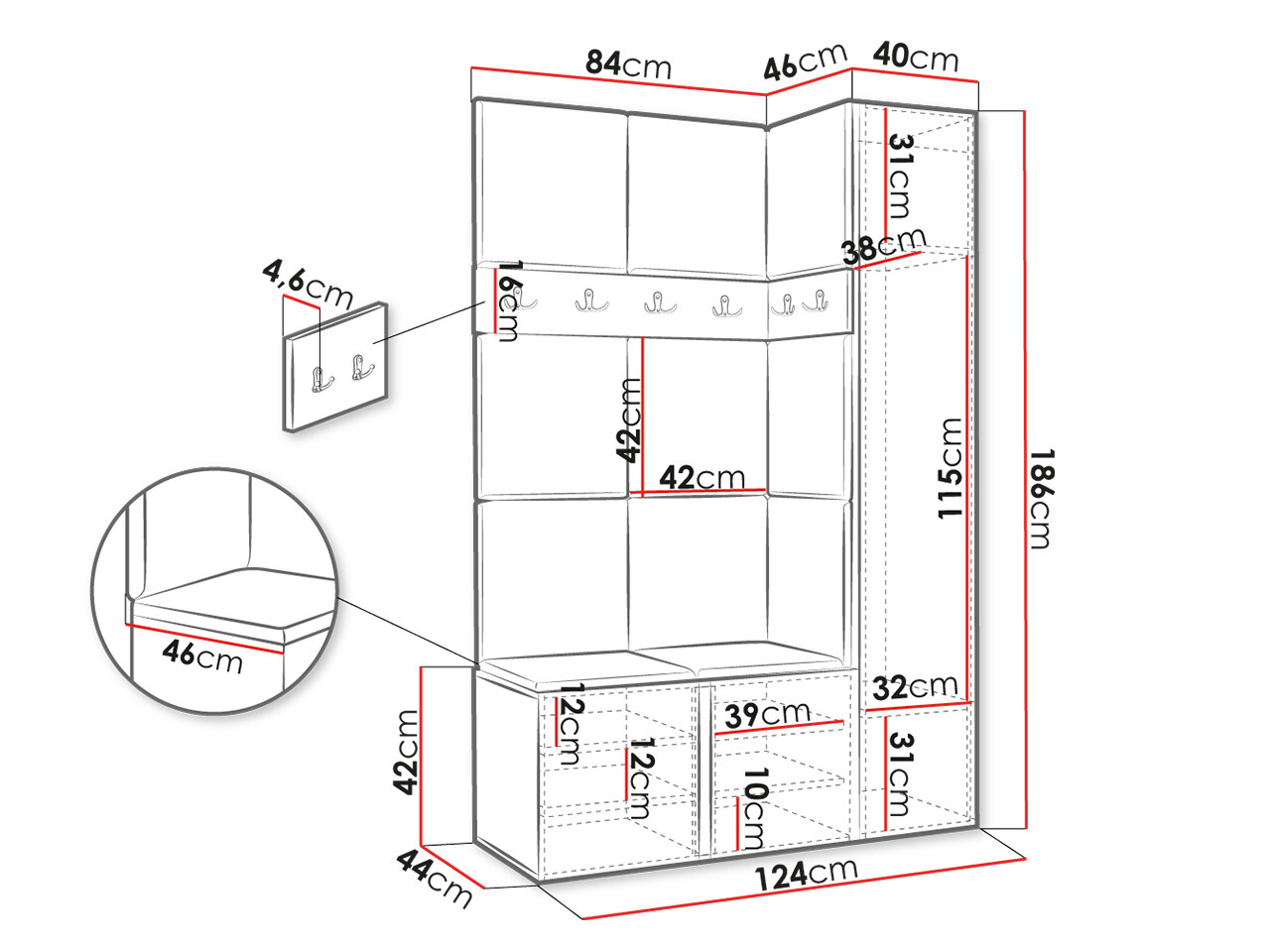 Gangmeubelset Hartford 471 (Wit)