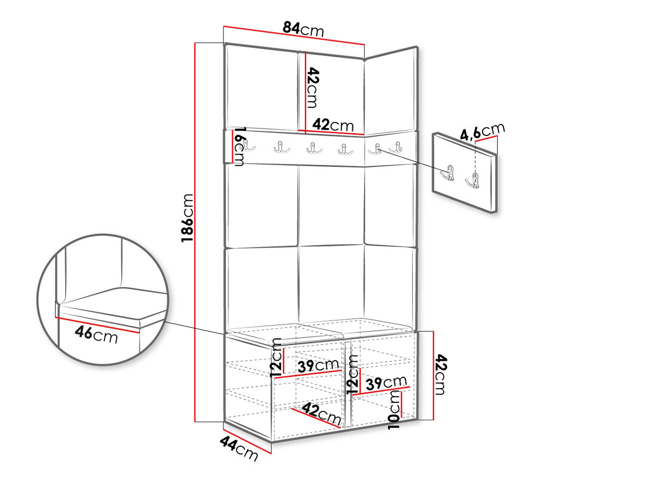 Gangmeubelset Hartford 264 (Wit)