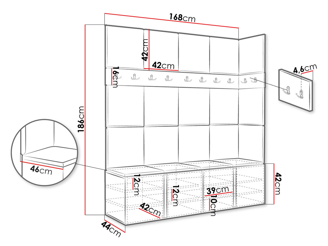 Gangmeubelset Hartford 265 (Wit)