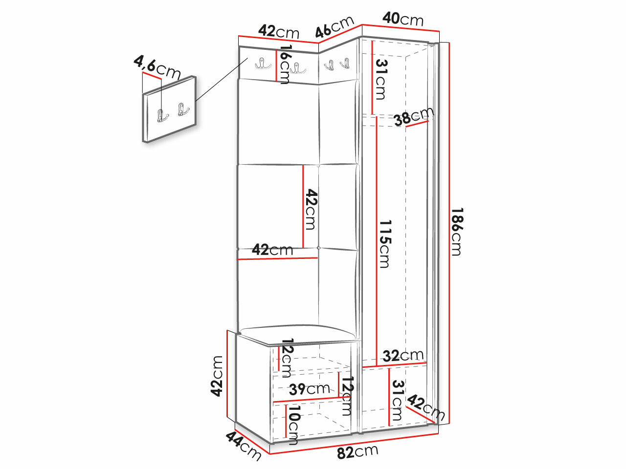 Gangmeubelset Hartford 381 (Wit)