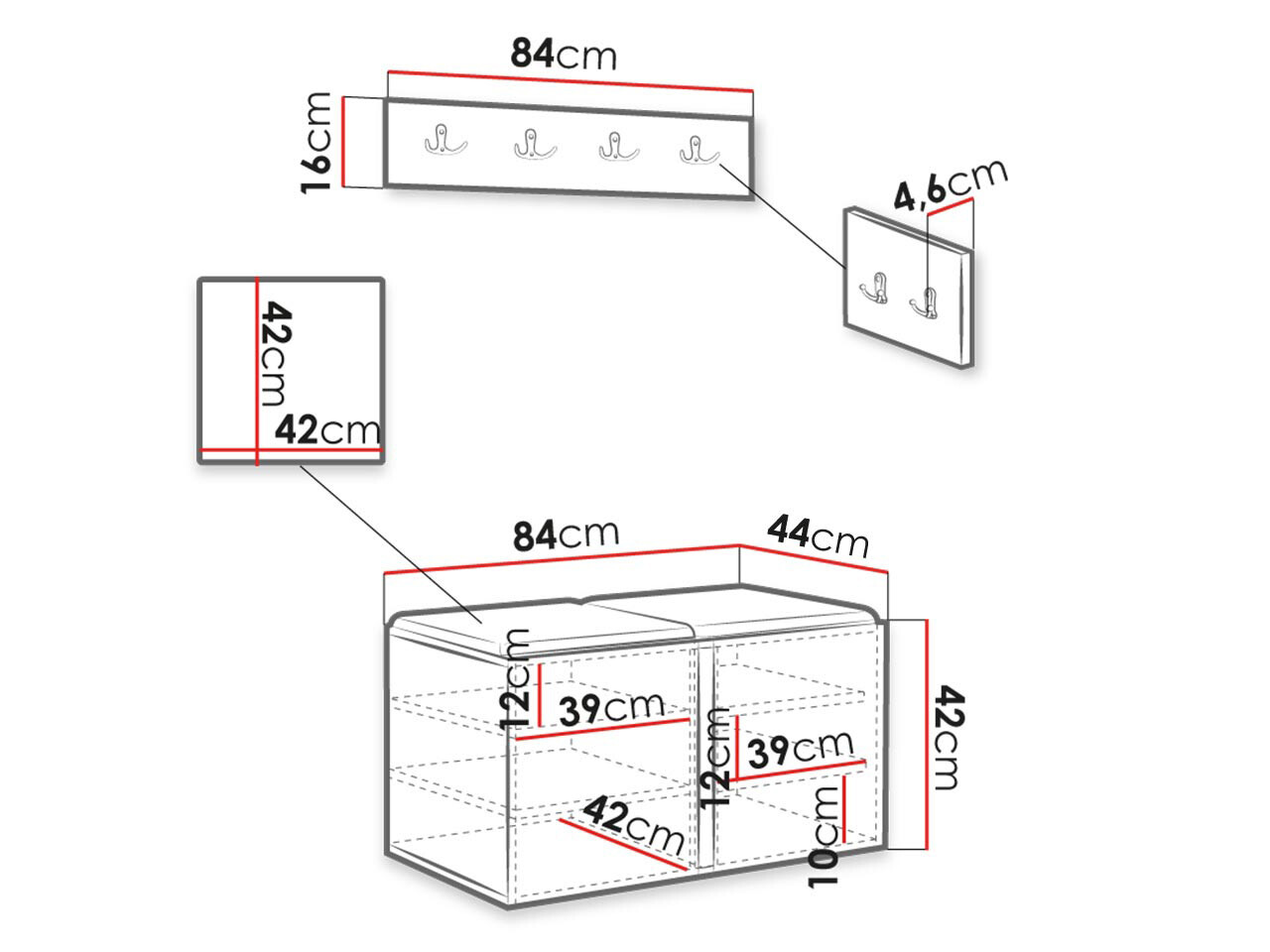 Gangmeubelset Hartford 376 (Zwart)
