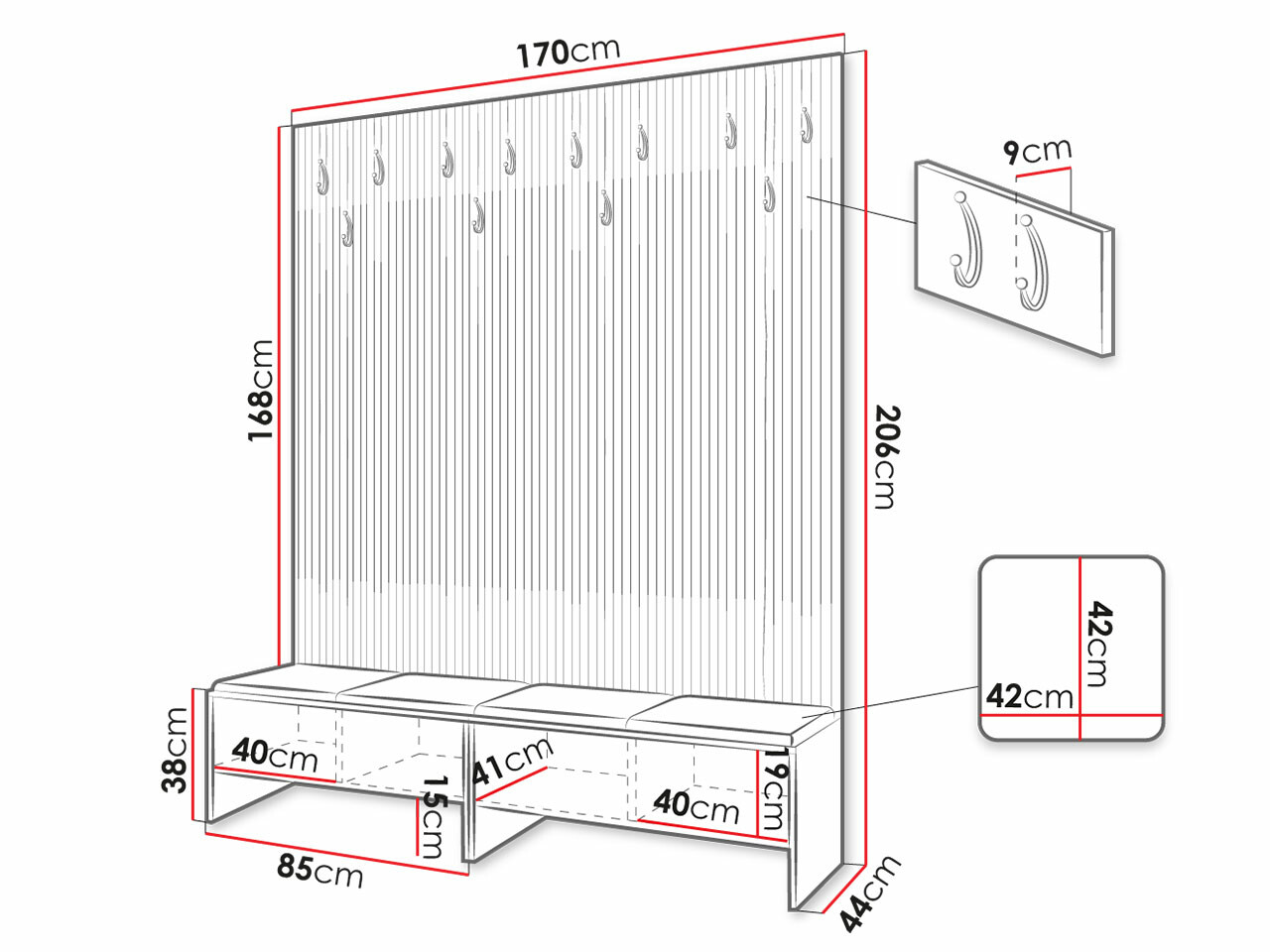 Gangmeubelset Hartford 485 (Artisan eiken + Abriamo 6)