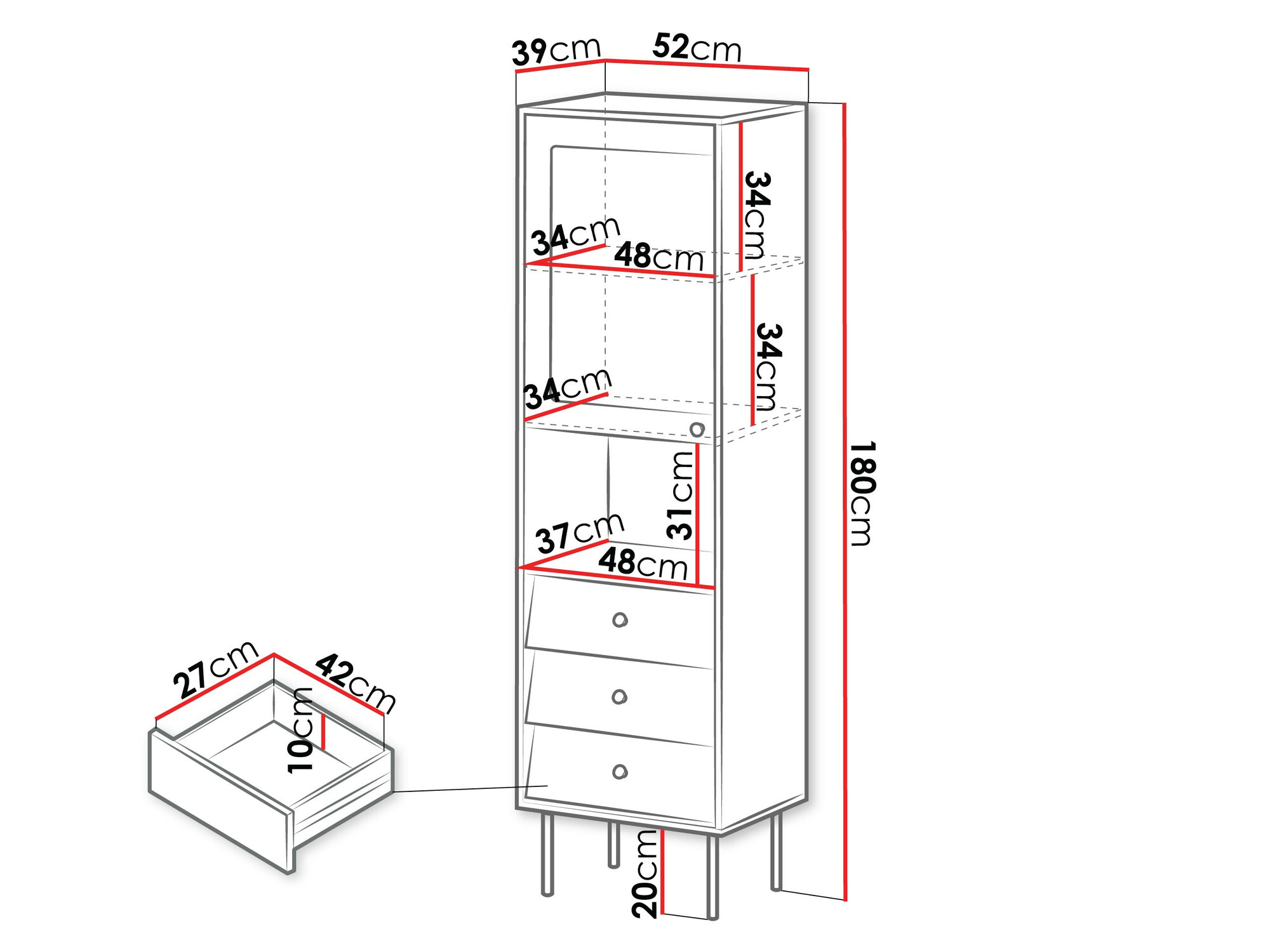 Boekenkast Feletri 105 (Wit)