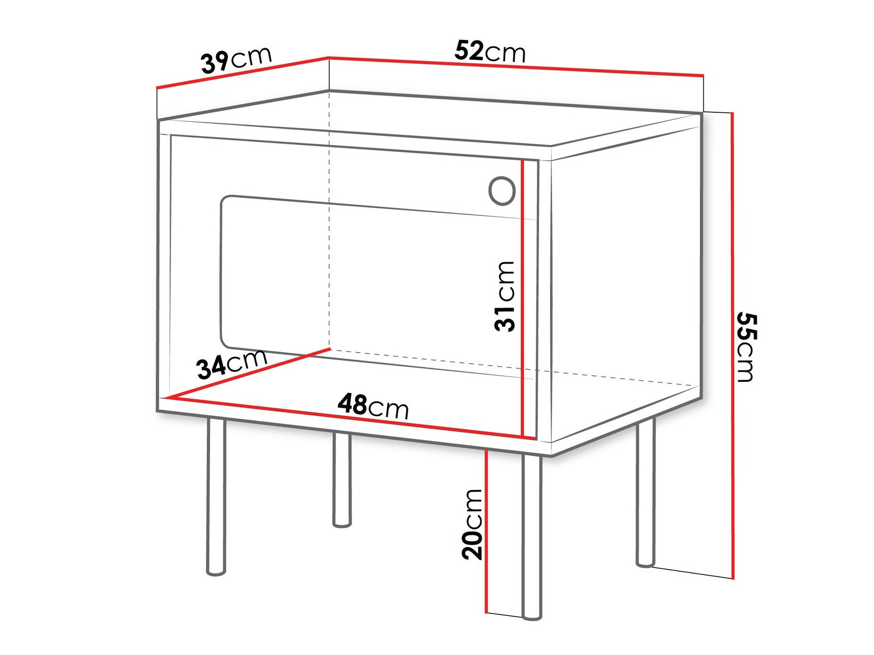 Een set nachtkastjes Feletri 107 (Wit)