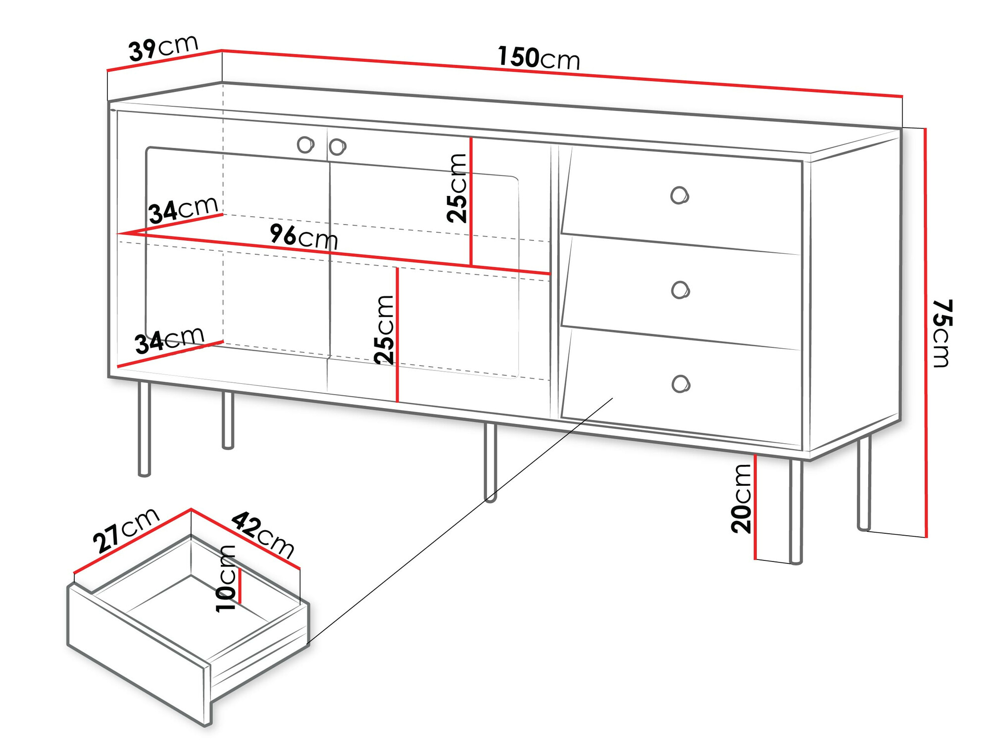 Ladekast Feletri 101 (Wit)
