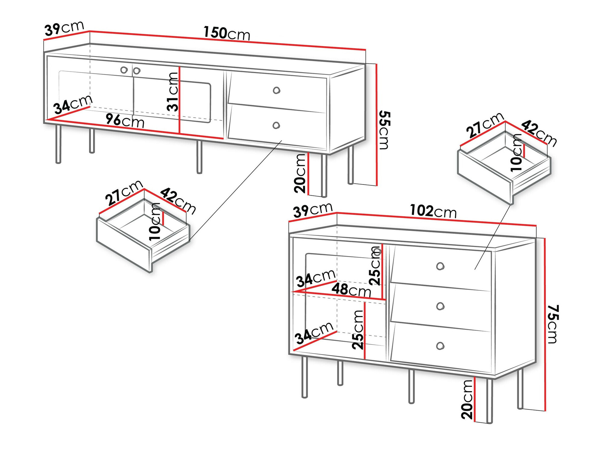 Woonkamerset Feletri 108 (Zwart)