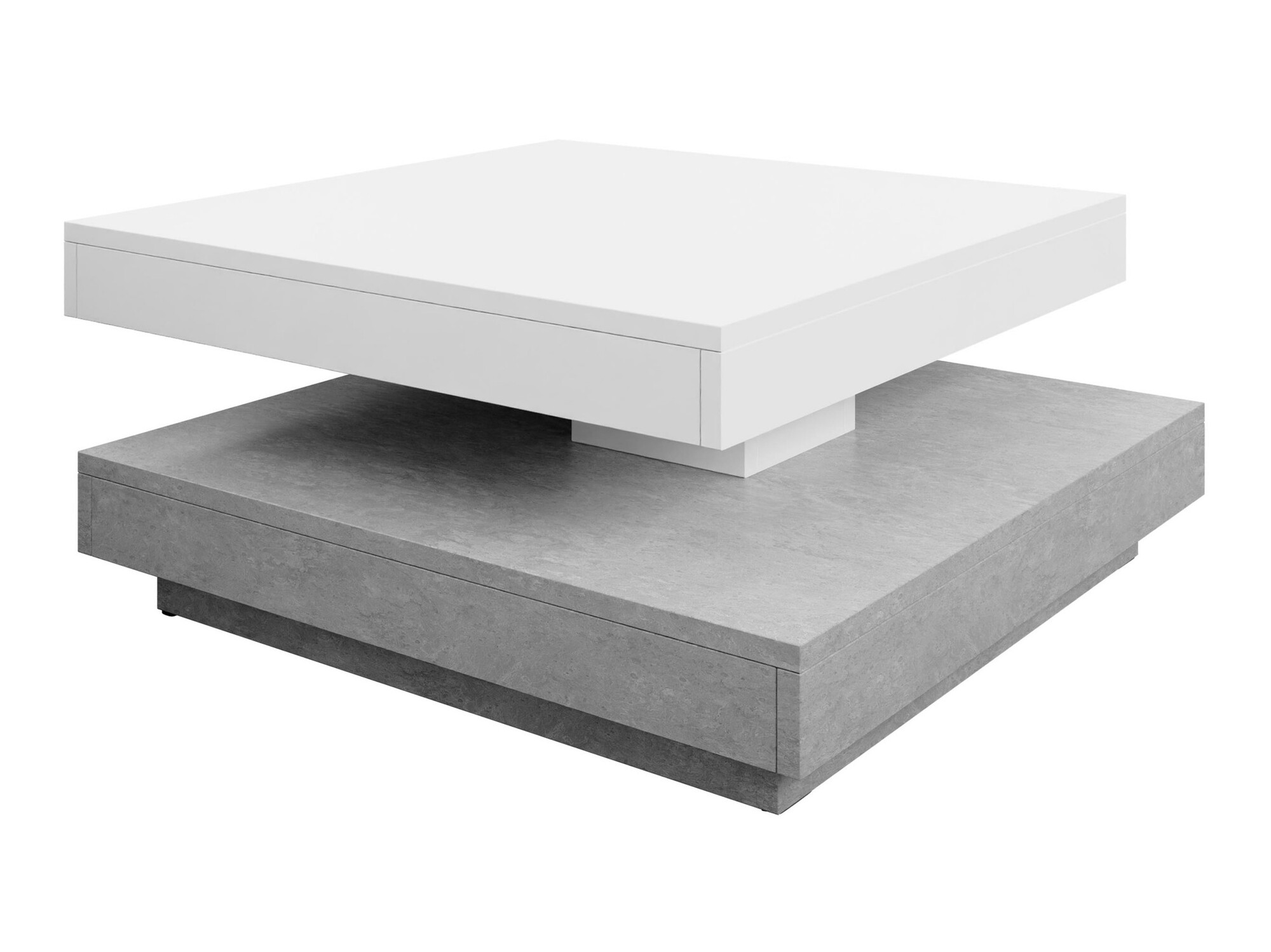 Transformeerbare salontafel Comfivo Pisces (Beton + Wit)