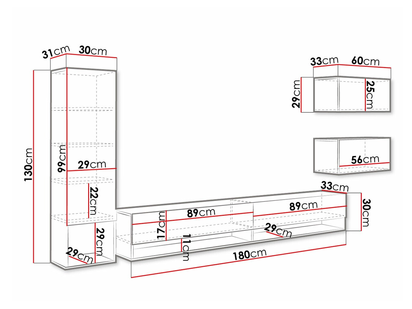 Woonkamerset Sarasota 124 (Artisan eiken)