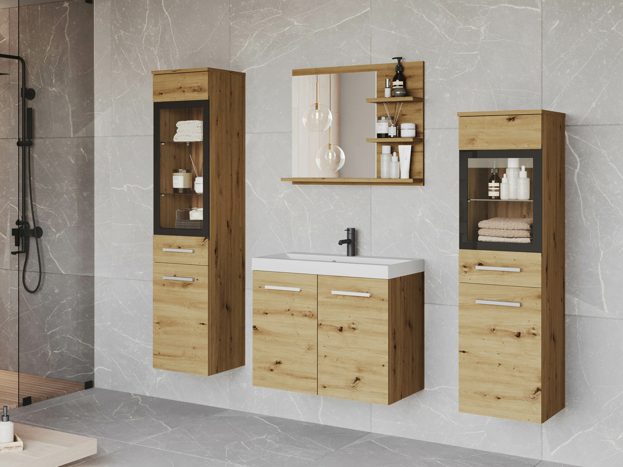 Badkamerset Sarasota 141 (Artisan eiken)