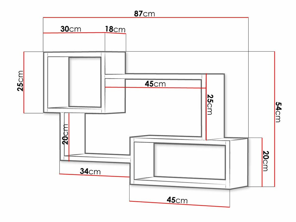 Wandplank Sarasota 106 (Grafiet)
