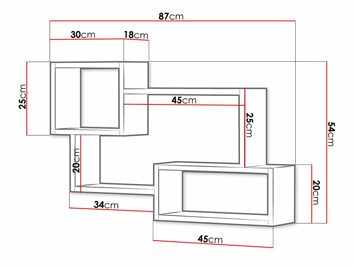 Wandplank Sarasota 106 (Sonoma eik + Wit)