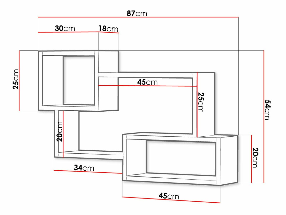Wandplank Sarasota 106 (Wotan eik + Wit)