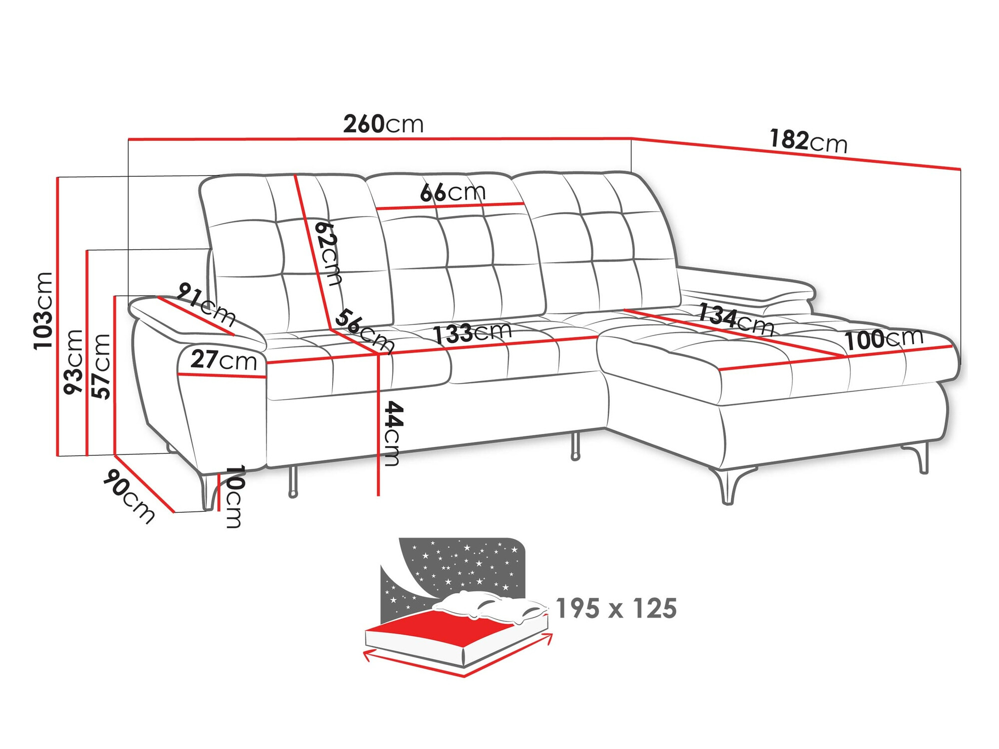 Hoekbank Sanford 103 (Manila 16)