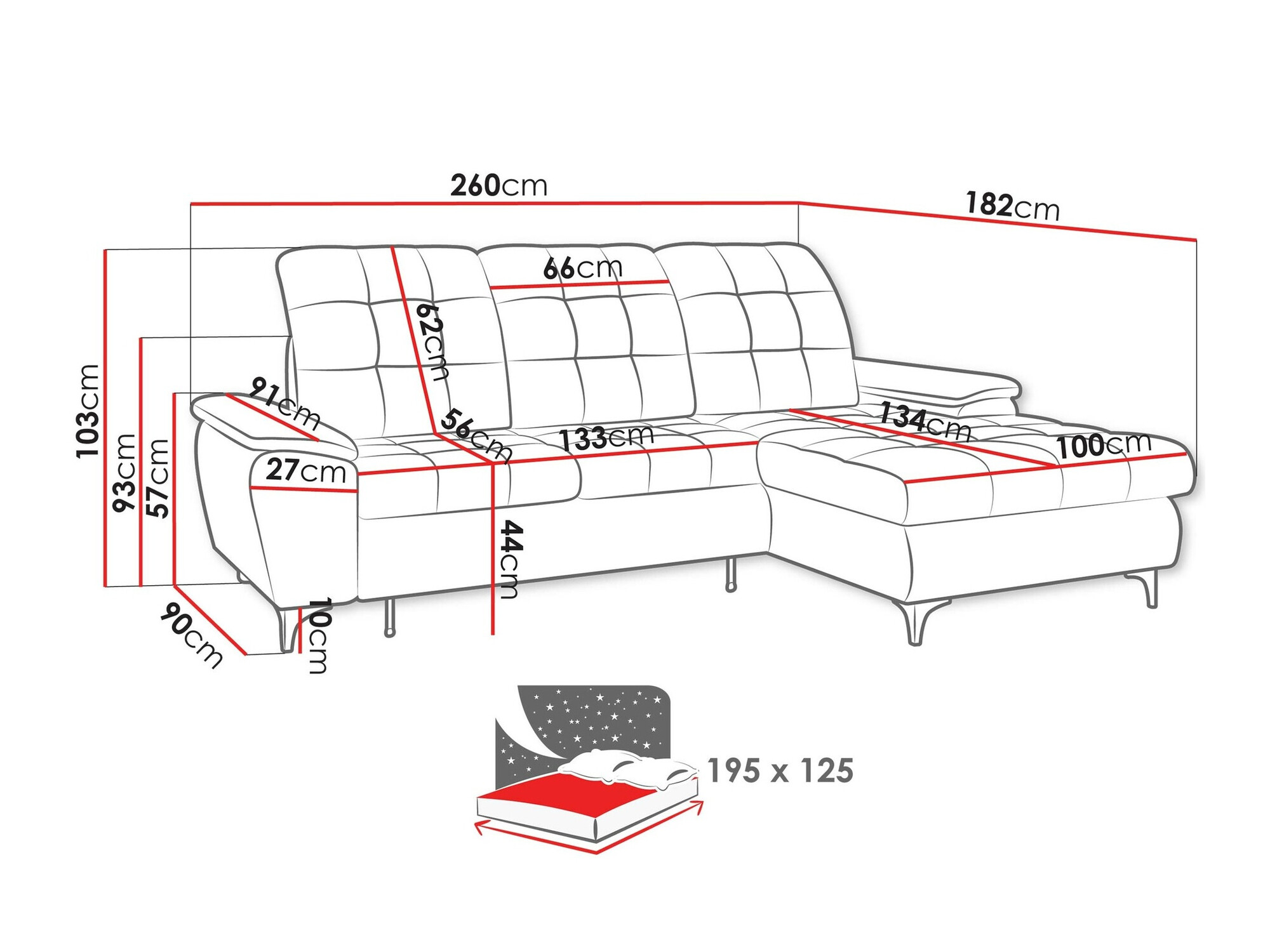 Hoekbank Sanford 103 (Manila 16)