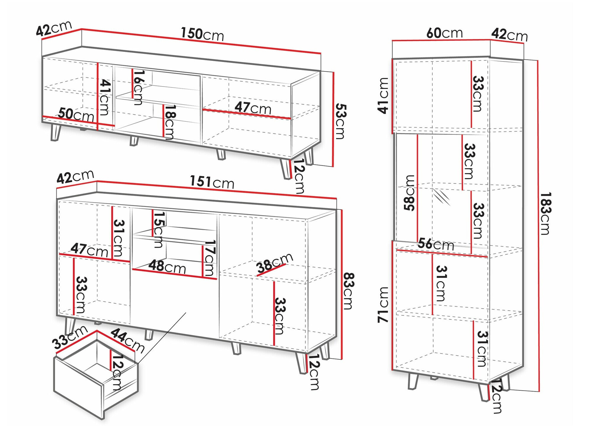 Woonkamerset Remeta 111 (Antraciet)