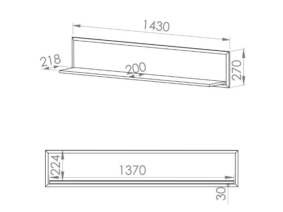 Wandplank Romlevo 105