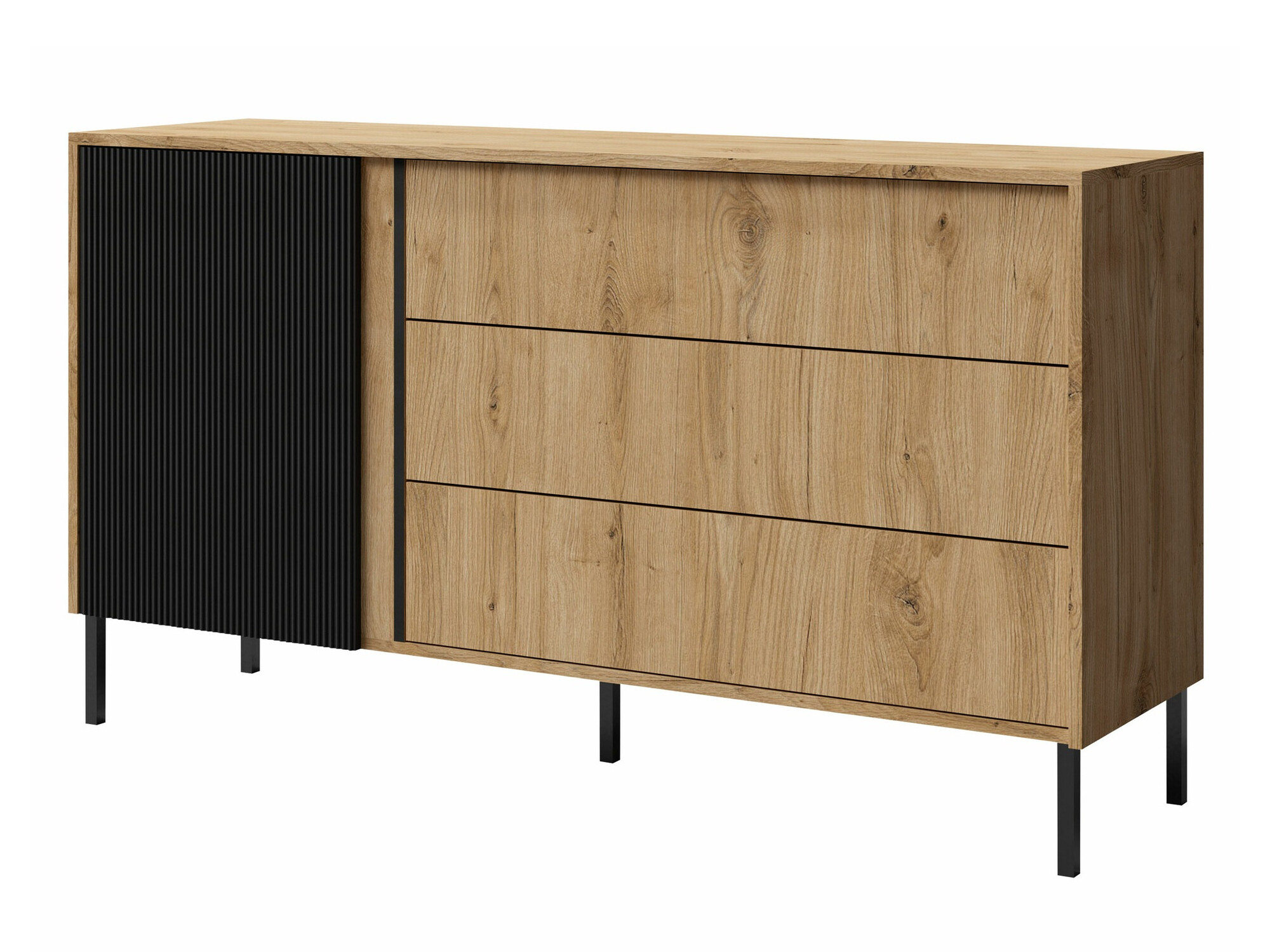 Ladekast Lumiri 102 (Eiken + Zwart)