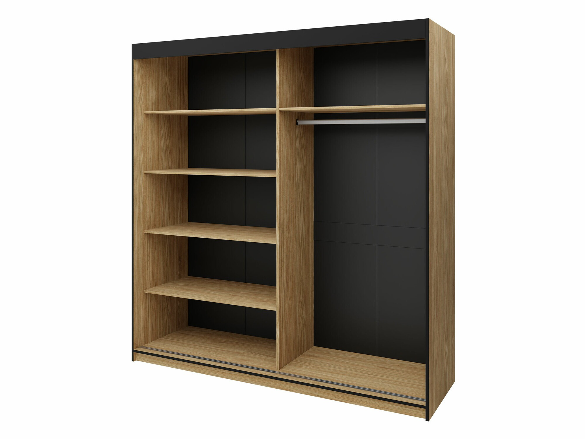 Kledingkast Tenreme 100 (Eiken + Zwart)