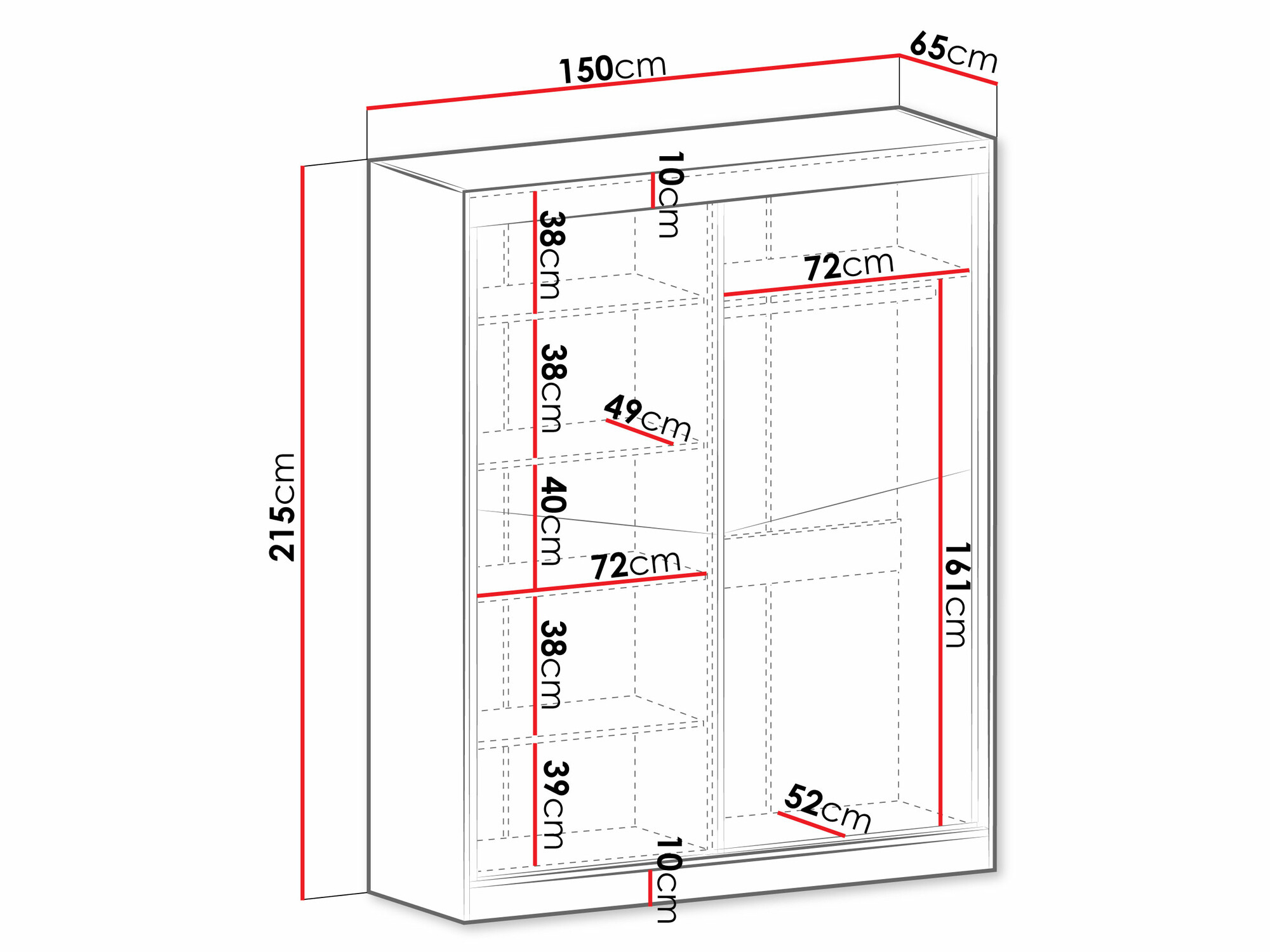 Kledingkast Tenreme 101 (Beige + Eiken)