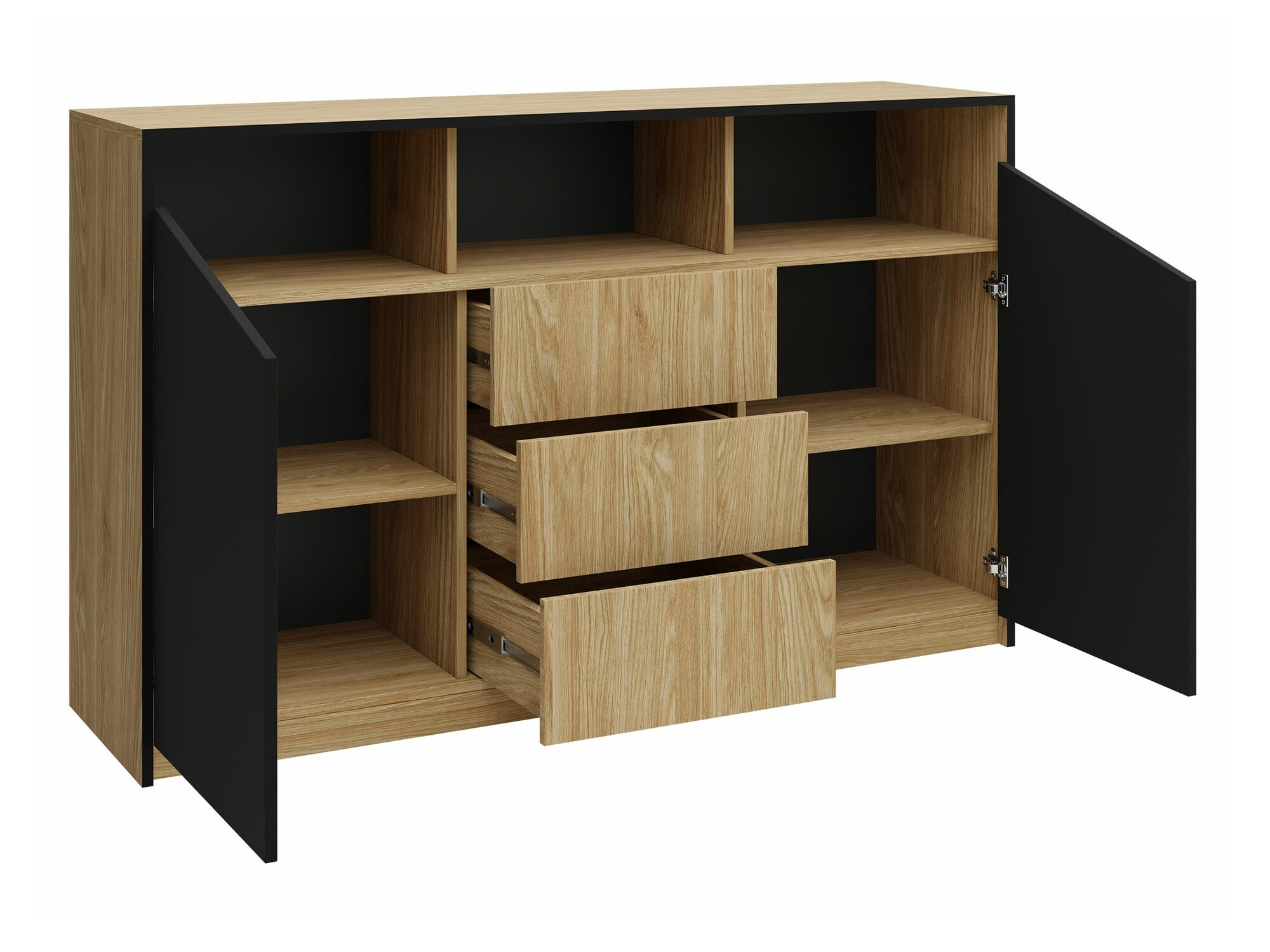 Ladekast Tenreme 102 (Eiken + Zwart)