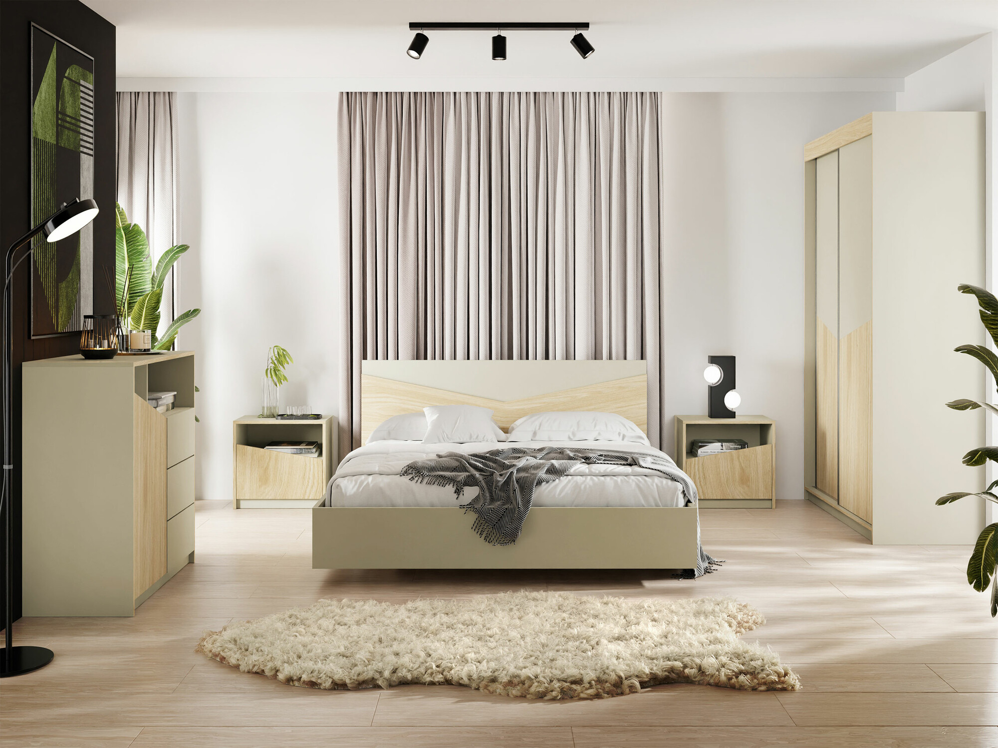 Ladekast Tenreme 103 (Beige + Eiken)