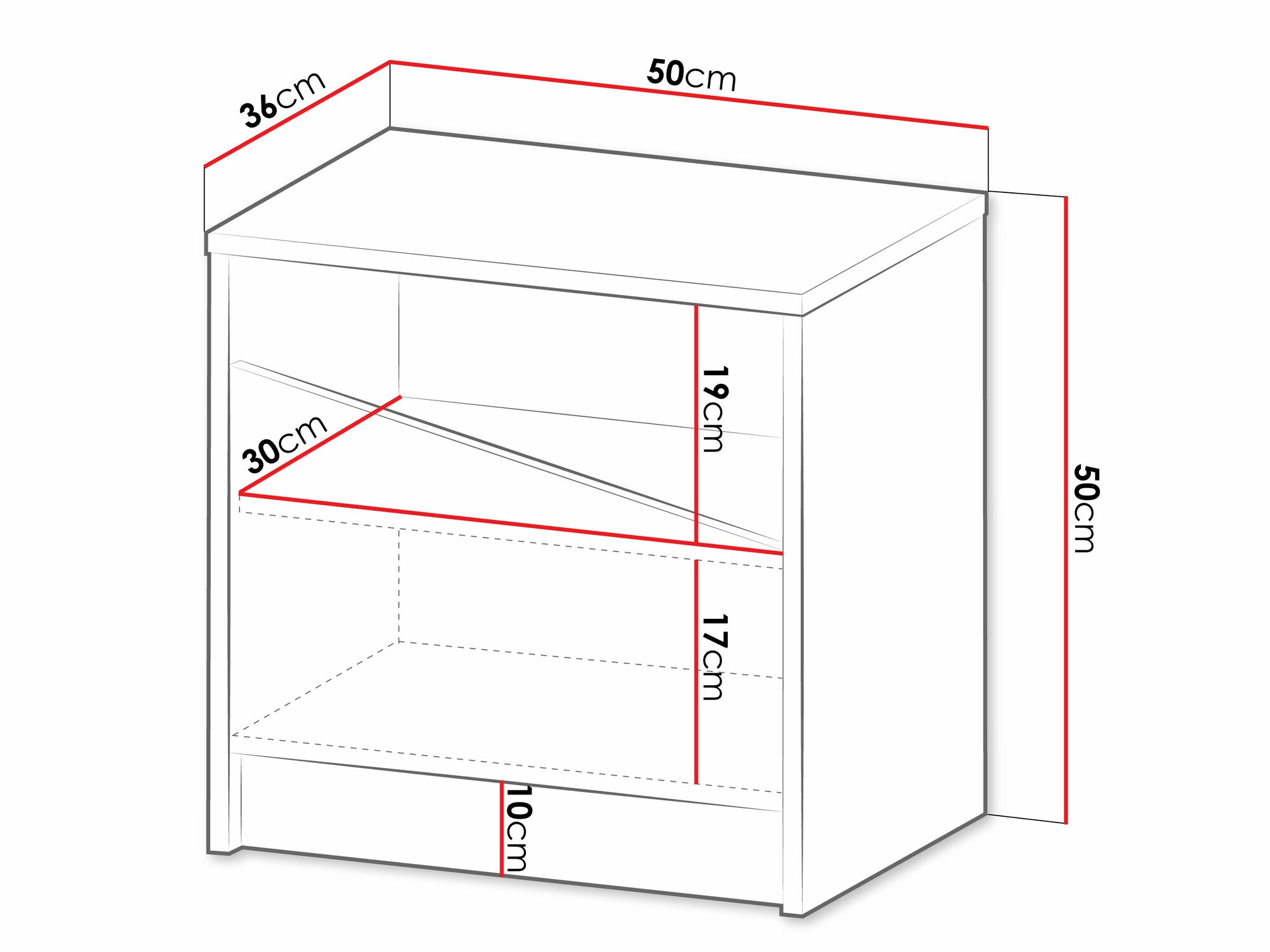 Nachtkastje Tenreme 105 (Beige + Eiken)