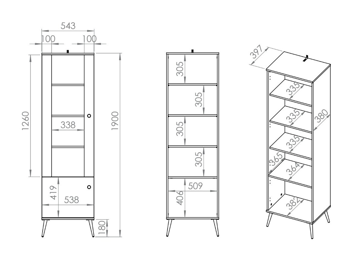 Boekenkast Veslomi 100