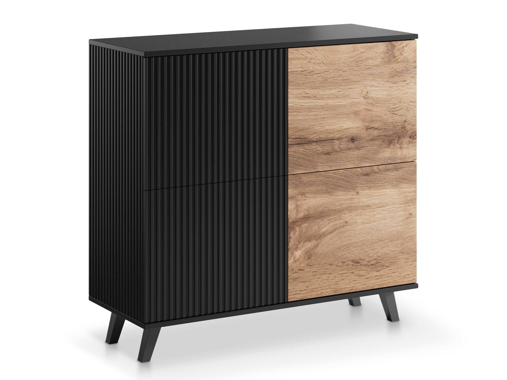 Dressoir Luelia 119 (Zwart + Wotan eik)