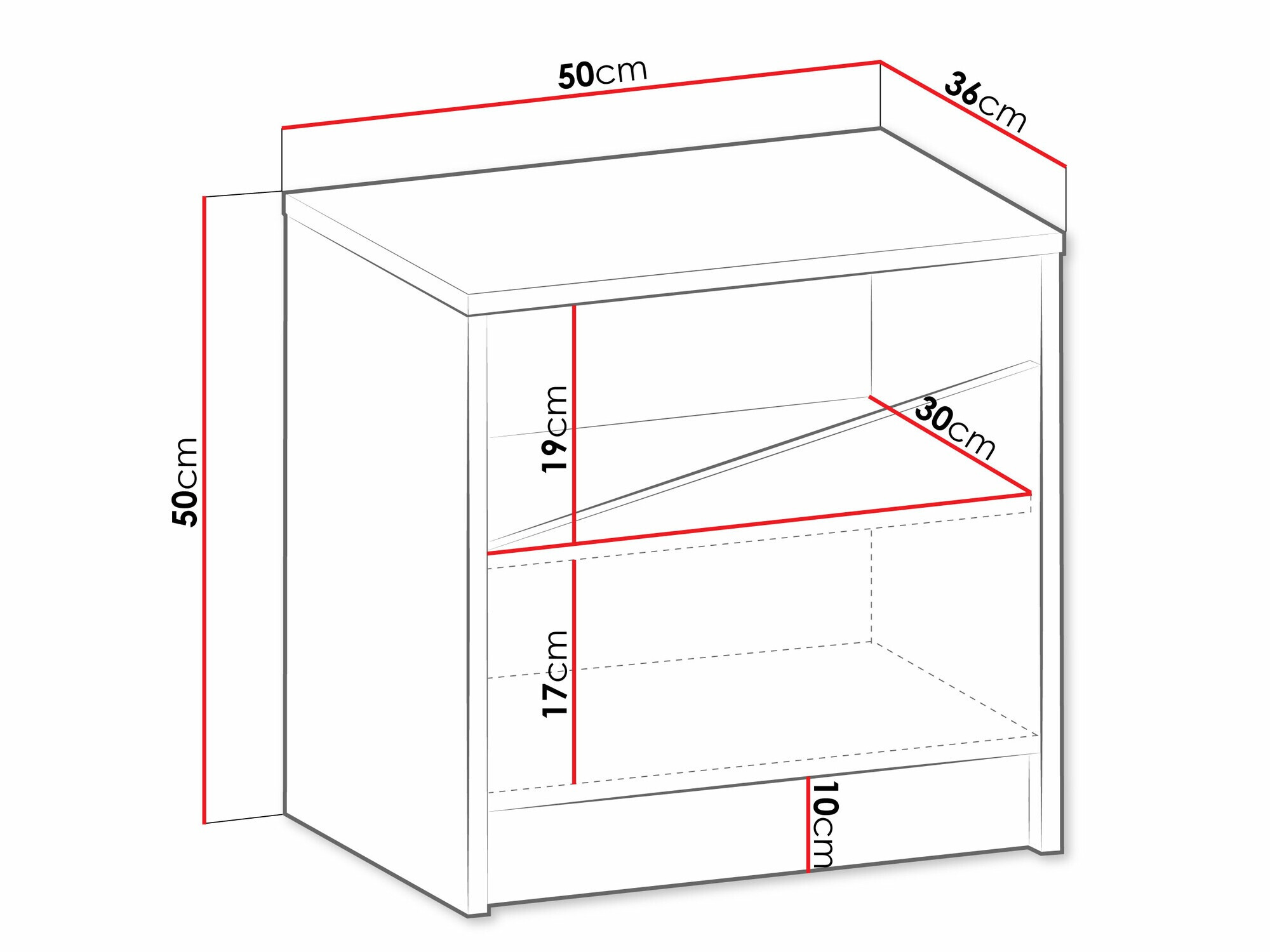 Nachtkastje Tenreme 106 (Beige + Eiken)