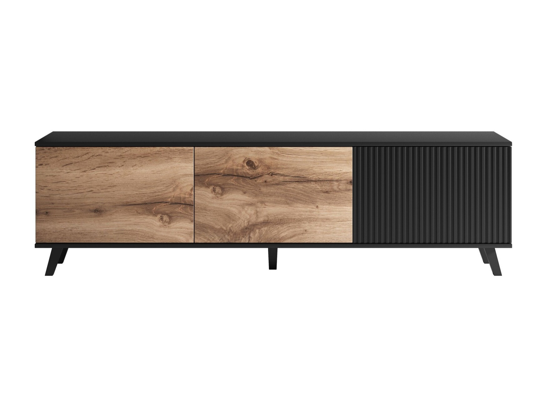 TV-meubel Luelia 115 (Zwart + Wotan eik)