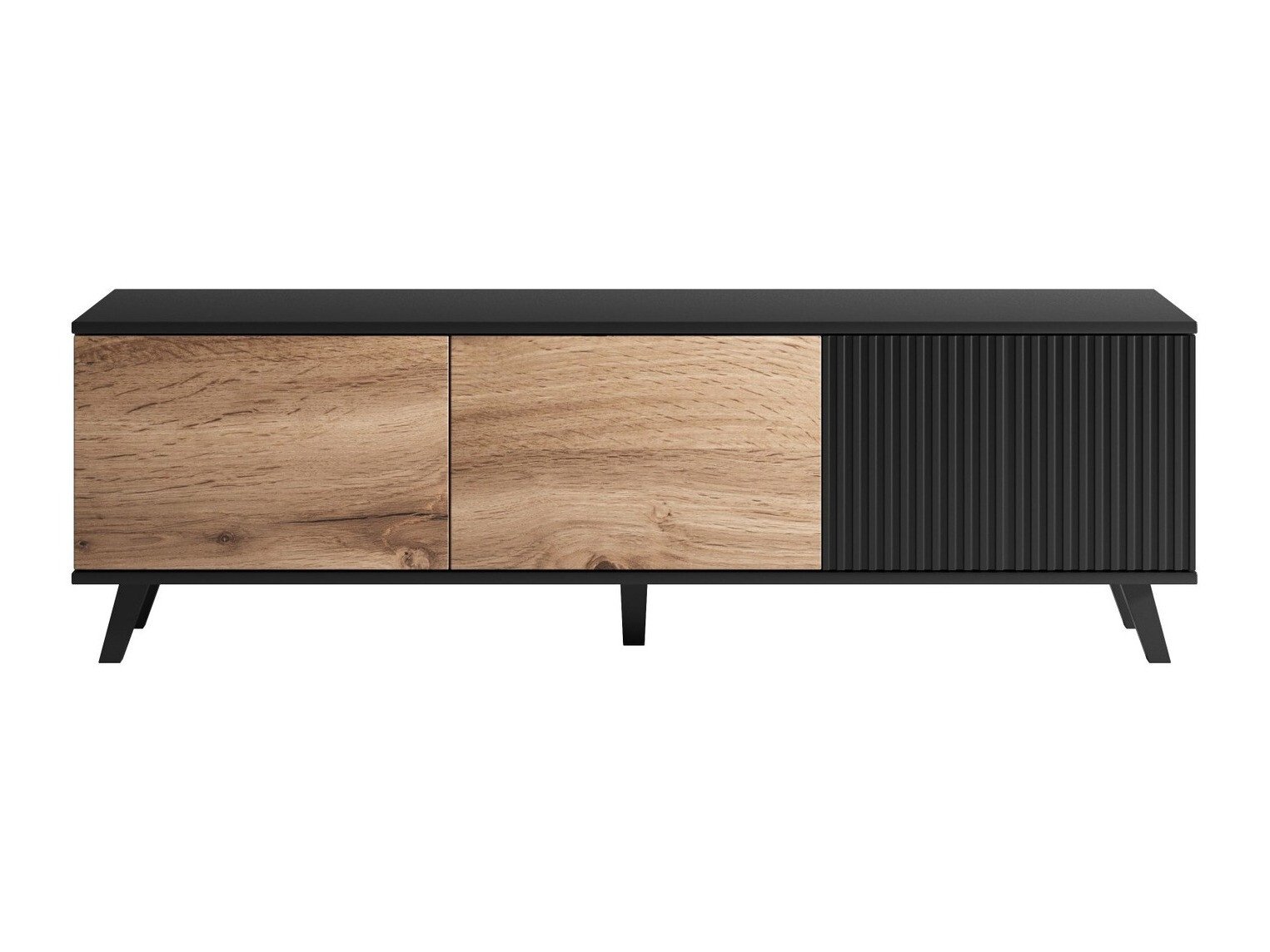 TV-meubel Luelia 116 (Zwart + Wotan eik)