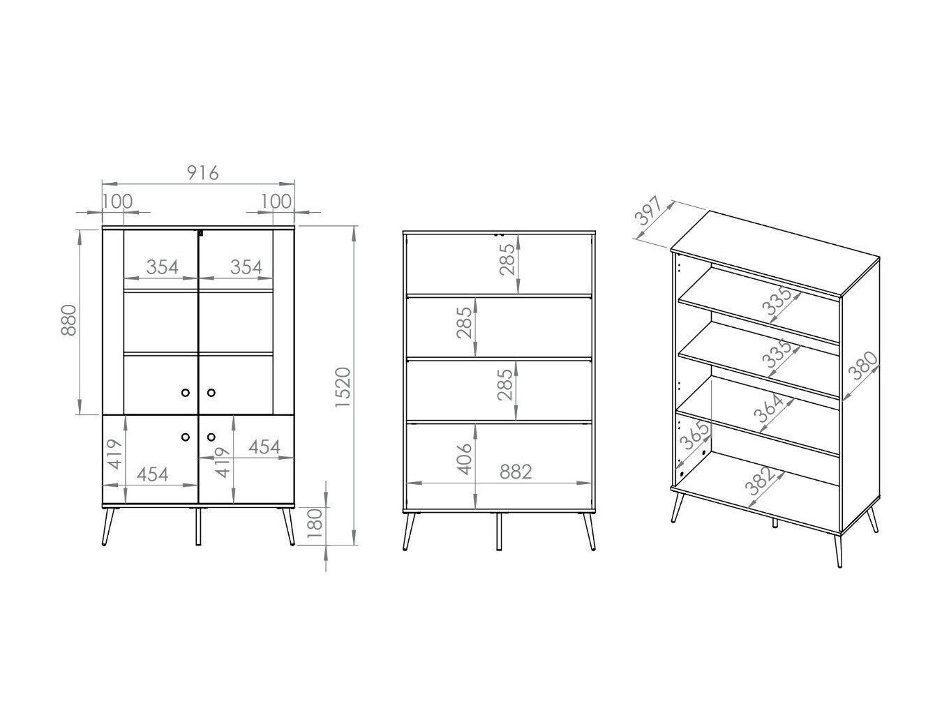 Boekenkast Veslomi 103