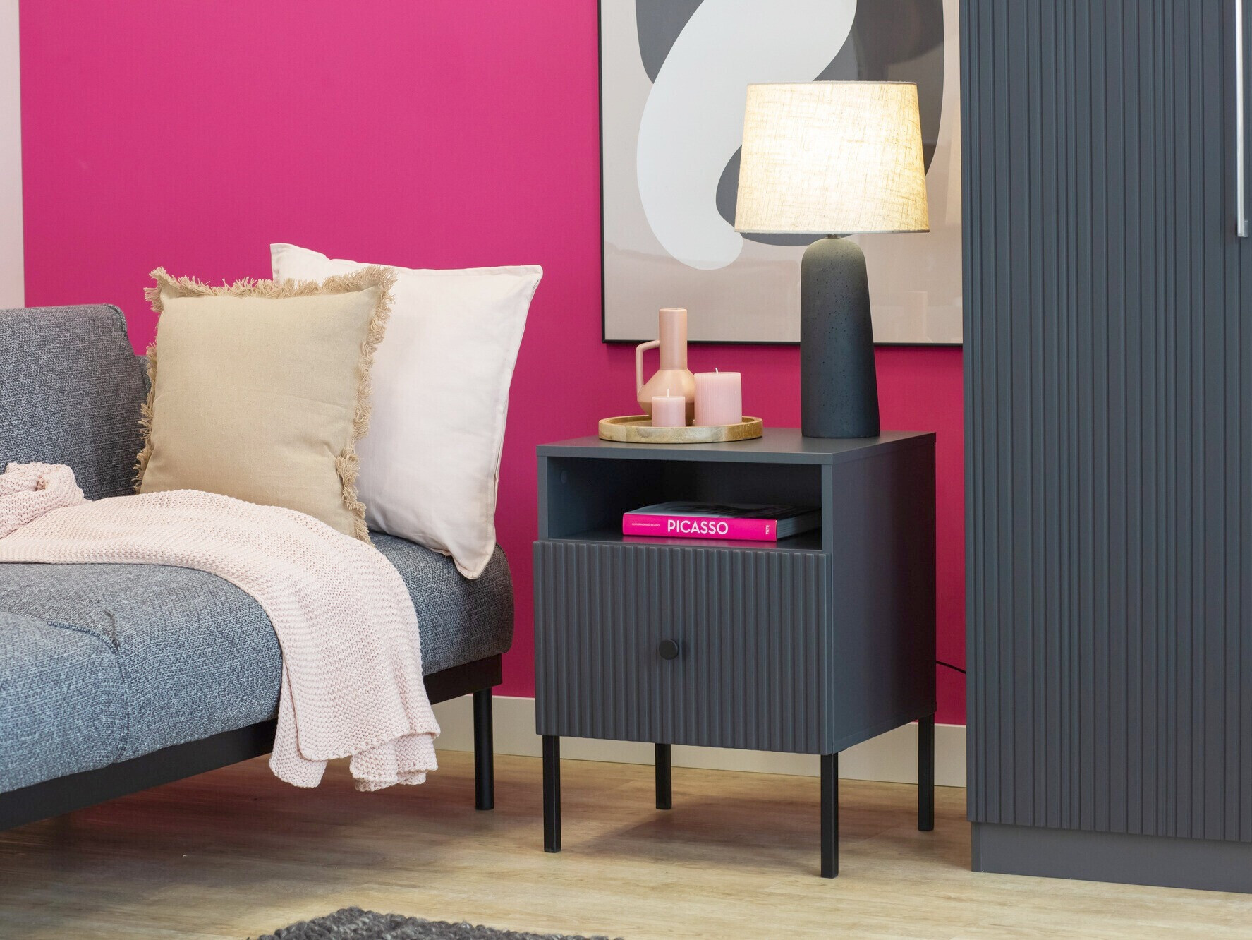 Nachtkastje Etliva 106 (Antraciet)