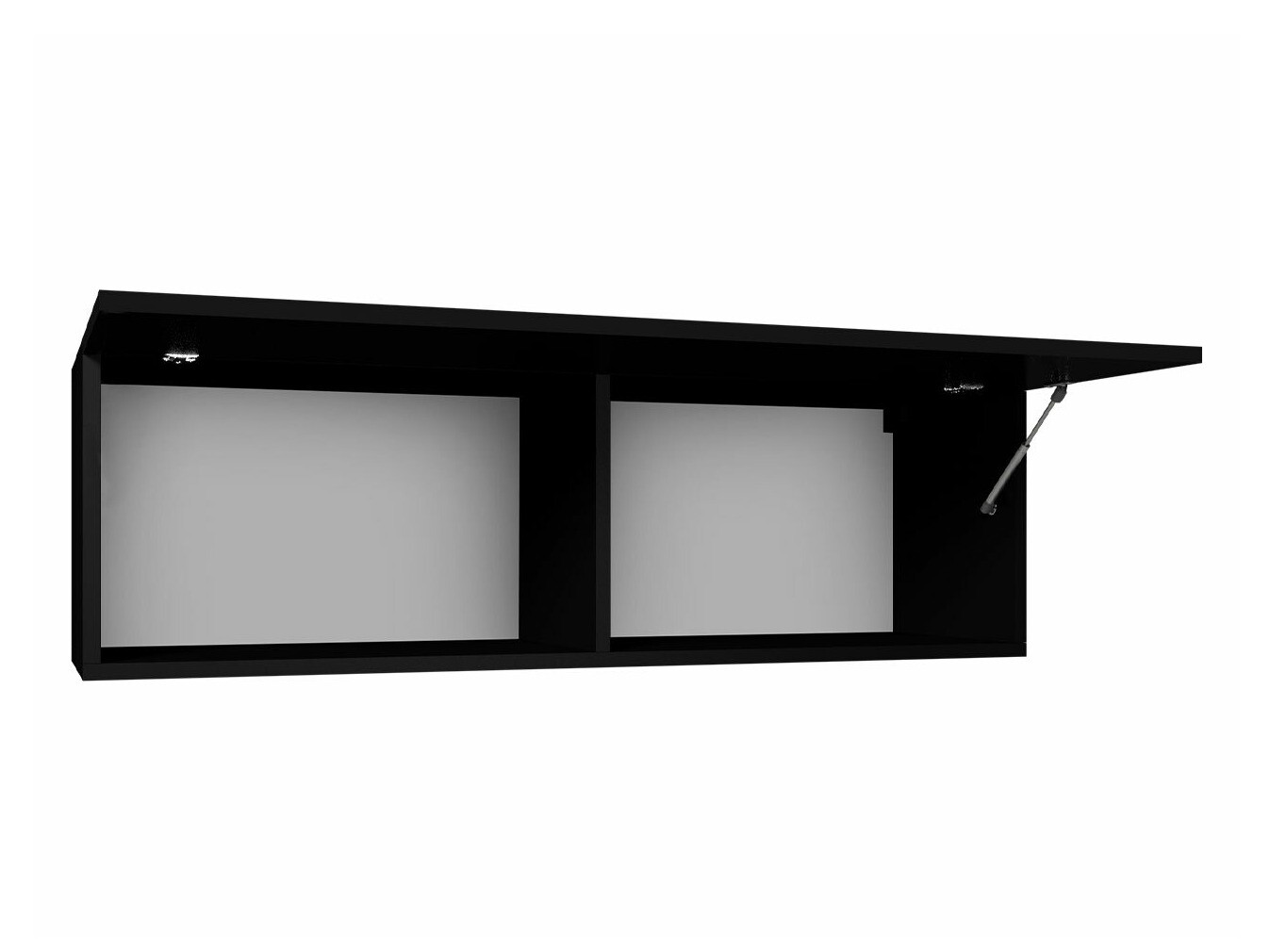 Wandkast Tivdalu 101 (Zwart + Glanzend zwart)