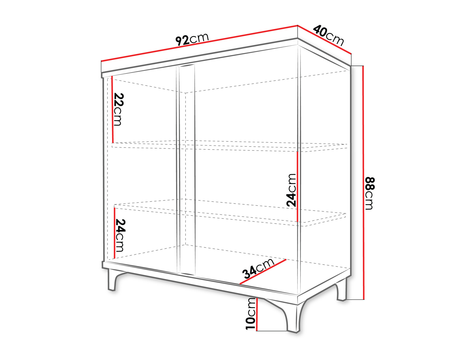 Dressoir Livseri 102 (Wit + Glanzend wit + Licht hout)