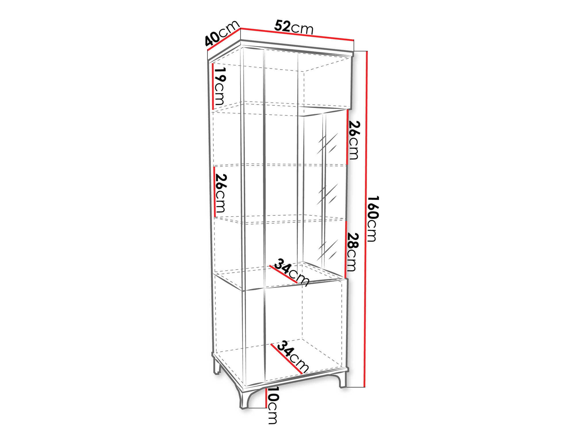 Boekenkast Livseri 107 (Wit + Glanzend wit + Licht hout)