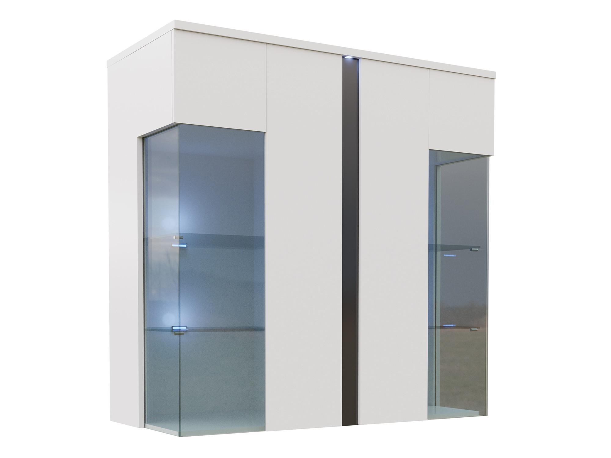 Dressoir Florem III (Wit + Glanzend wit + Glanzend zwart)