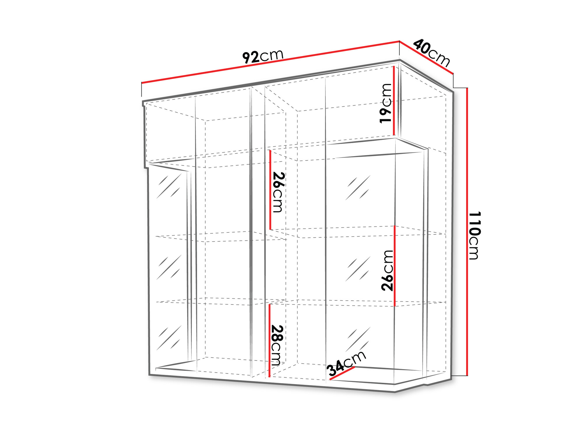 Dressoir Livseri 104 (Wit + Glanzend wit + Licht hout)