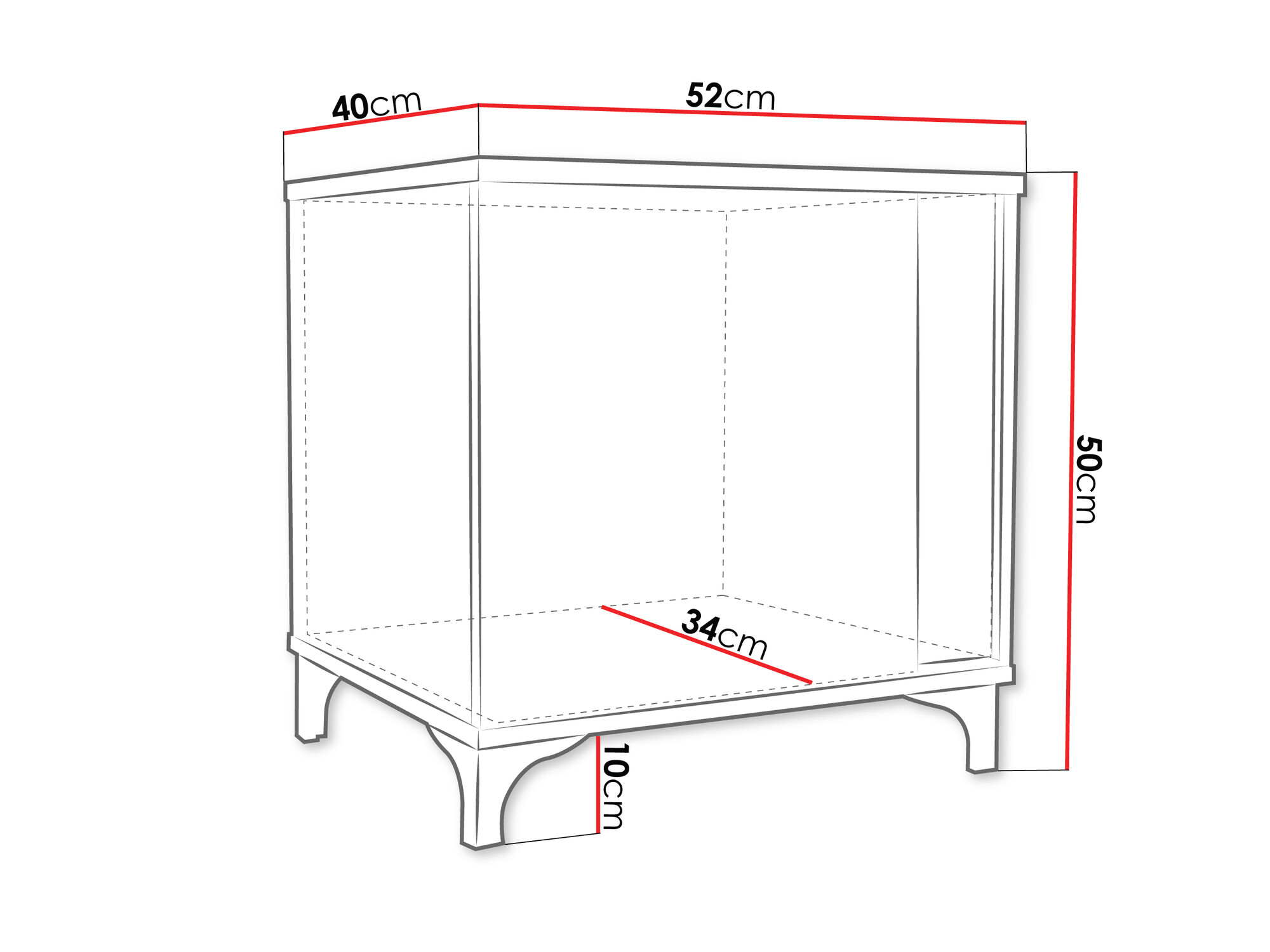 Nachtkastje Florem I (Wit + Glanzend wit + Licht hout)