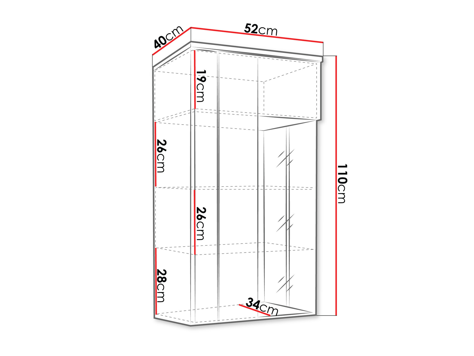 Wandkast Livseri 105 (Wit + Glanzend wit + Licht hout)