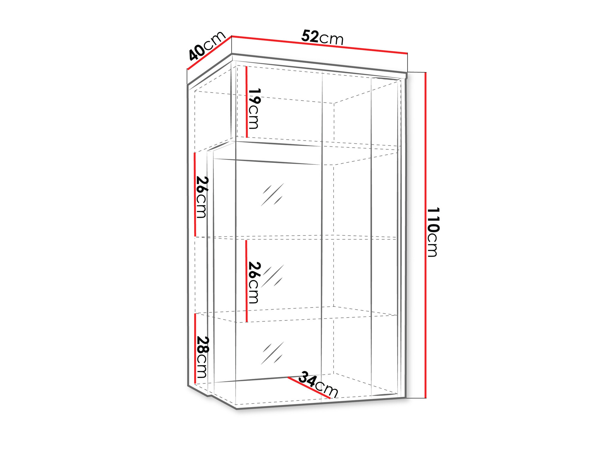 Wandkast Livseri 106 (Wit + Glanzend wit + Licht hout)