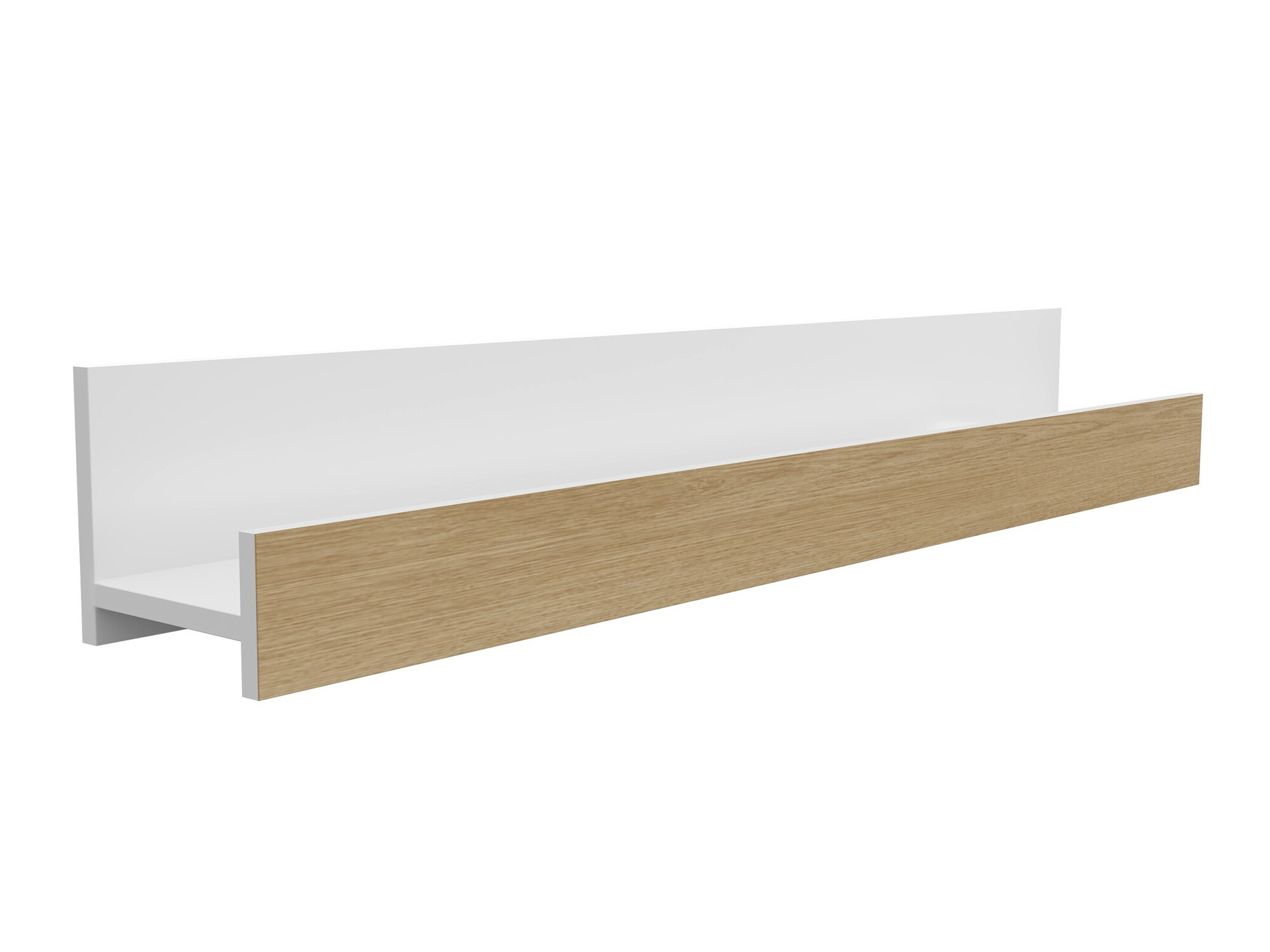 Wandplank Florem (Wit + Glanzend wit + Licht hout)