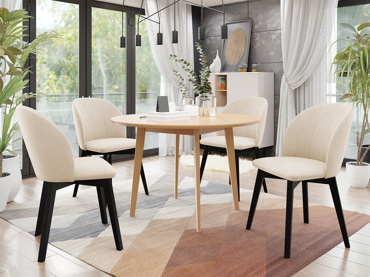 Eetkamerset Racine 136 (Bruin)