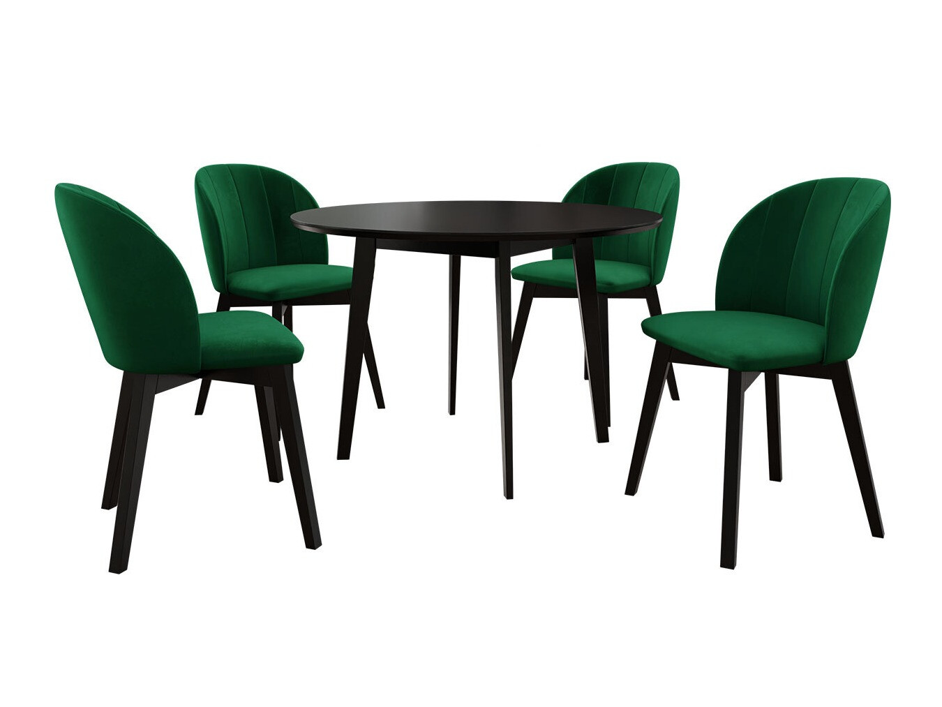 Eetkamerset Racine 136 (Zwart)