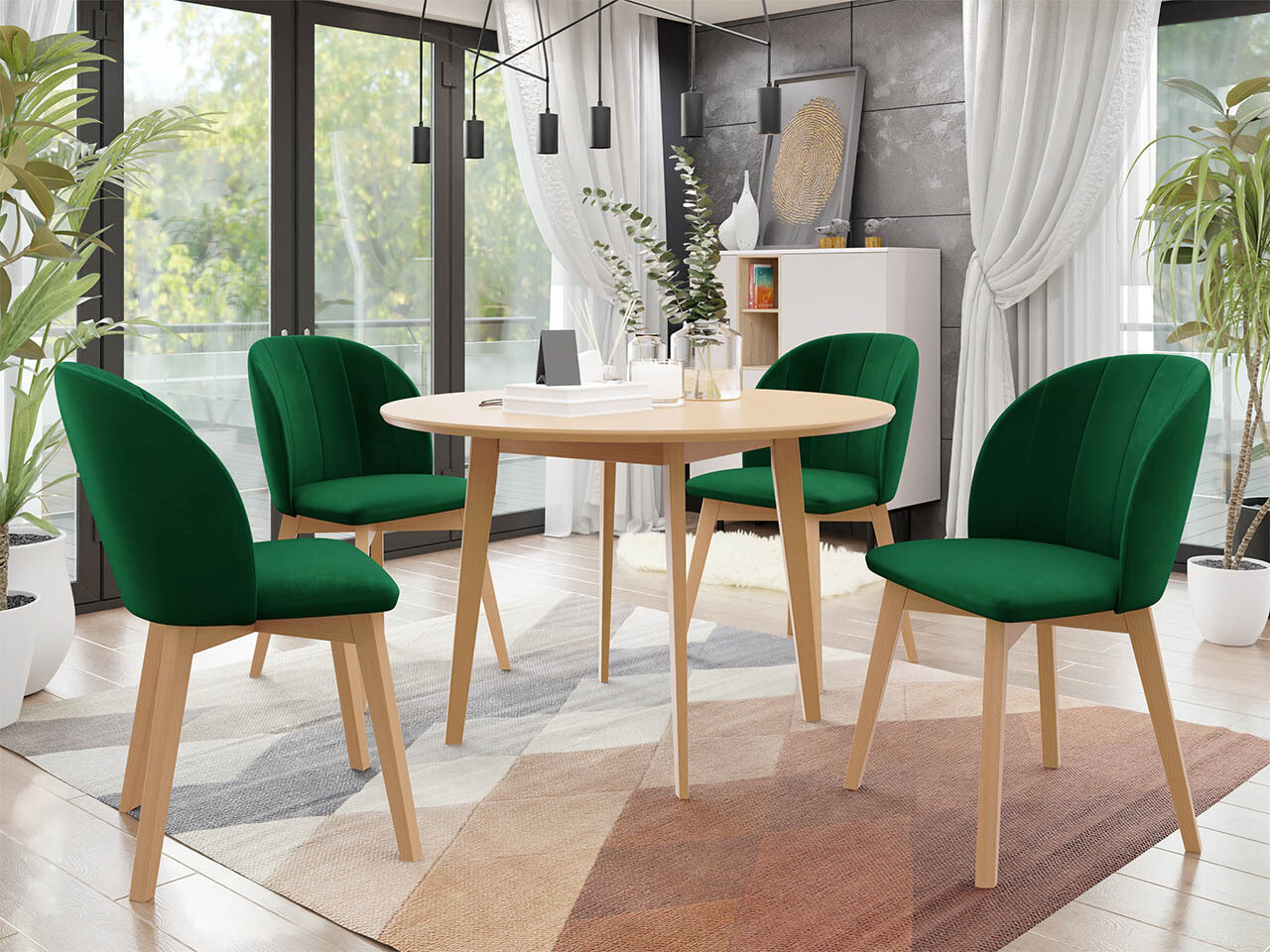 Eetkamerset Racine 136 (Bruin)